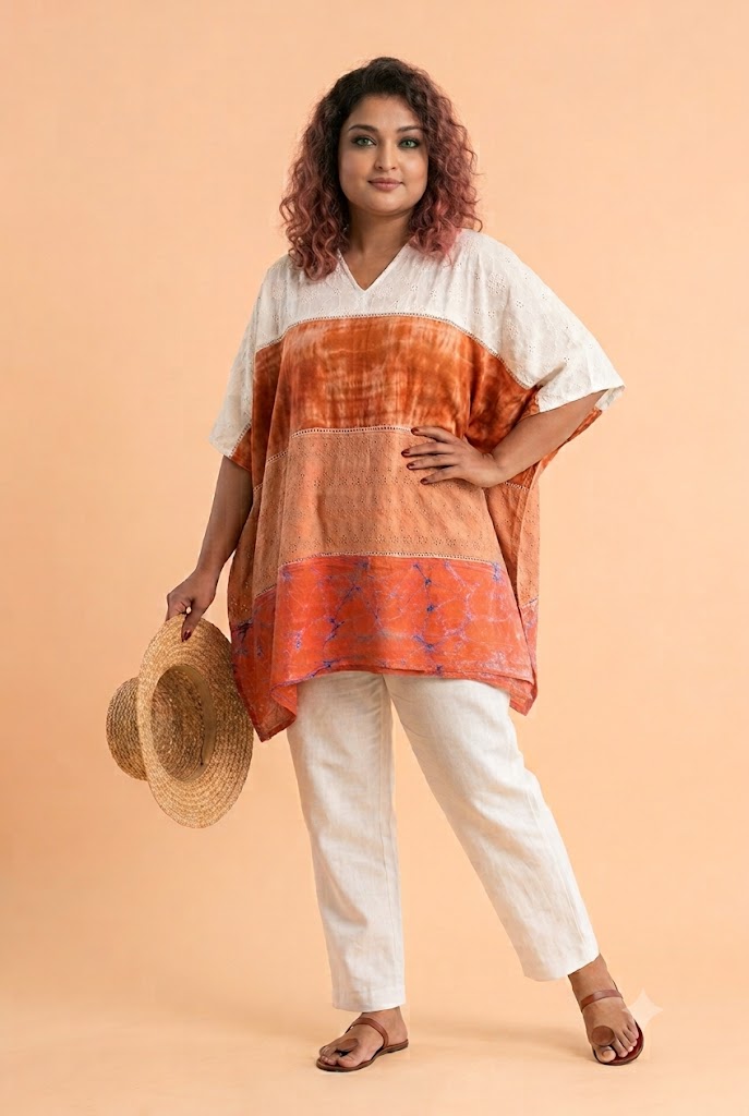 AYASKA Terracotta Tide Poncho