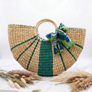 AYASKA - "Emerald" Natural Reed Bag