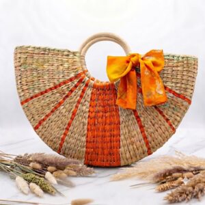 AYASKA - "Mandarina" Natural Reed Bag