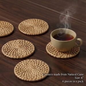 AYASKA - Natural Cane Coasters 4" - 6