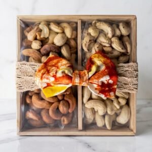 Ceylon Cashew 4 Varieties in Classic Wooden Gift Box - Nett Weight 240g
