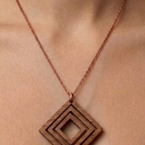 AYASKA Teak Jewelry - The Nested Diamond Pendant Necklace