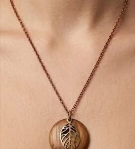 AYASKA Teak Jewelry - The Heritage Leaf Pendant Necklace